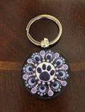 Purple Paw Print Keychain